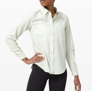 Lululemon Athletica Full Day Ahead Button Down Shirt in Springtime Green
